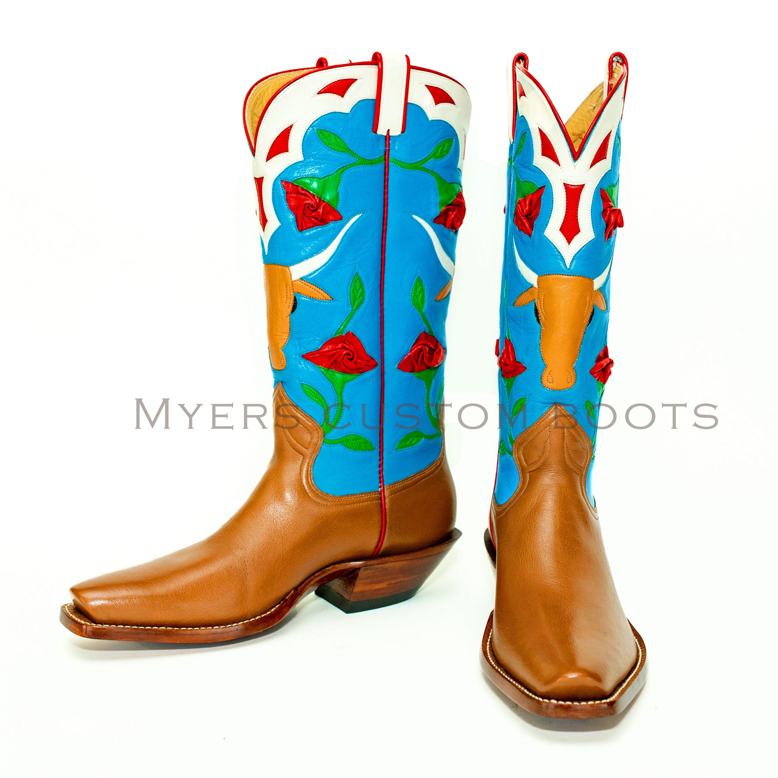 Custom made boots. Bluebird design
